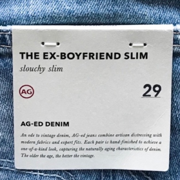 Ag Adrian Goldschied The EX-Boyfriend Slim Jeans-Slouchy Slim Size 29R - Picture 2 of 8